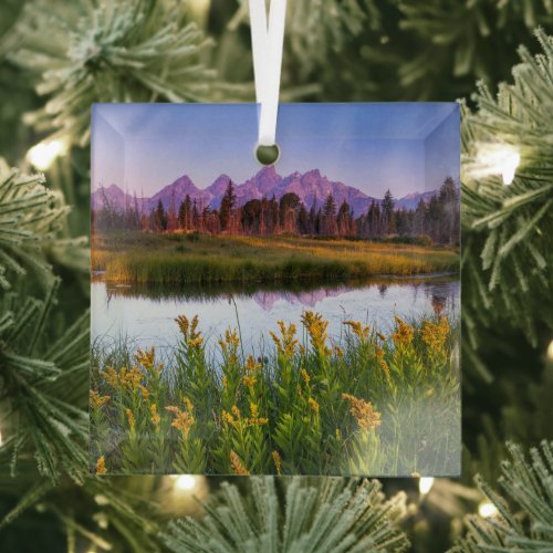 Flowers  Grand Teton National Park Wyoming Glass Ornament