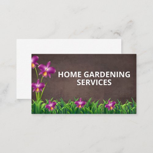 Flowers Grass  Landscaping Business Card