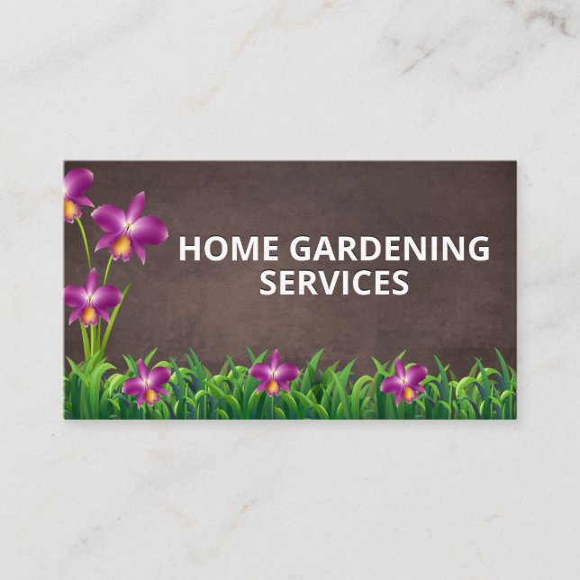 Flowers Grass | Landscaping Business Card (Front)