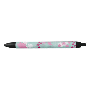 flowers green pen