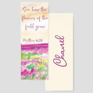 Flowers grow floral personalized bookmarks