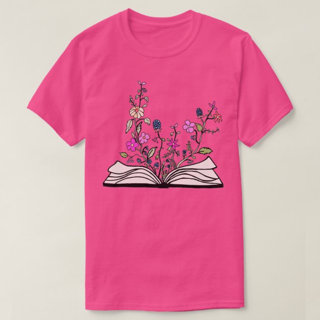 Flowers growing from a book 10 T-Shirt (Design Front)