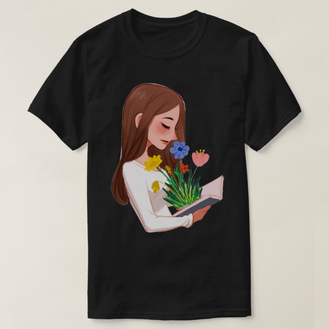 flowers growing from book 84 T-Shirt (Design Front)