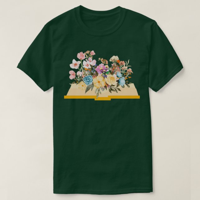 flowers growing from book C T-Shirt (Design Front)