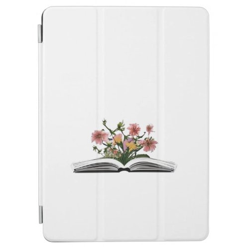 Flowers growing from book iPad air cover