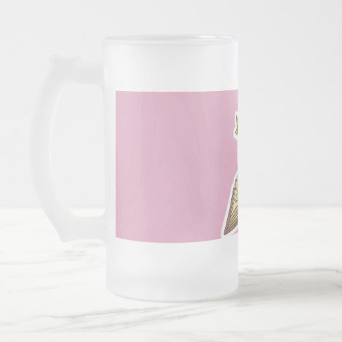 Flowers Growing from Book Sticker Frosted Glass Beer Mug