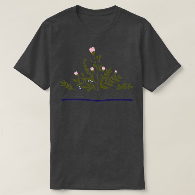 Flowers growing from the Book 1 T-Shirt (Design Front)