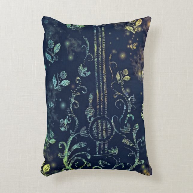 Flowers Guitar Accent Pillow (Front(Vertical))