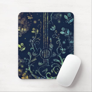 Flowers Guitar Art Mouse Pad