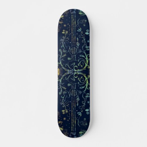 Flowers Guitar Art Skateboard