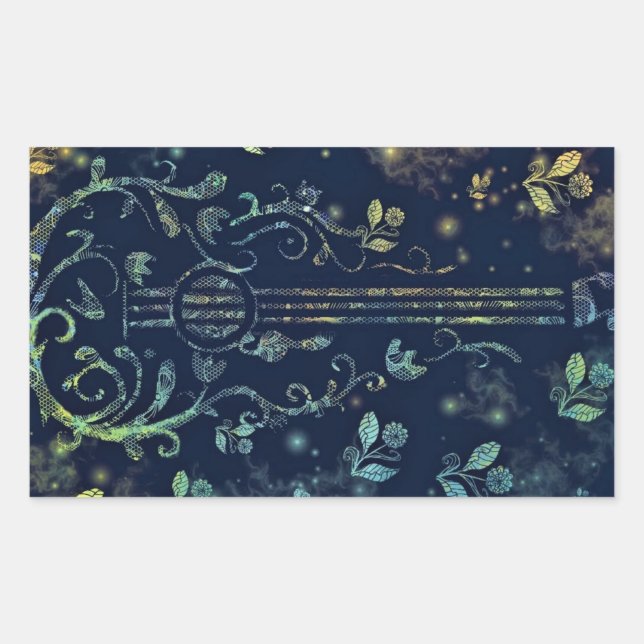 Flowers Guitar Art Sticker (Front)