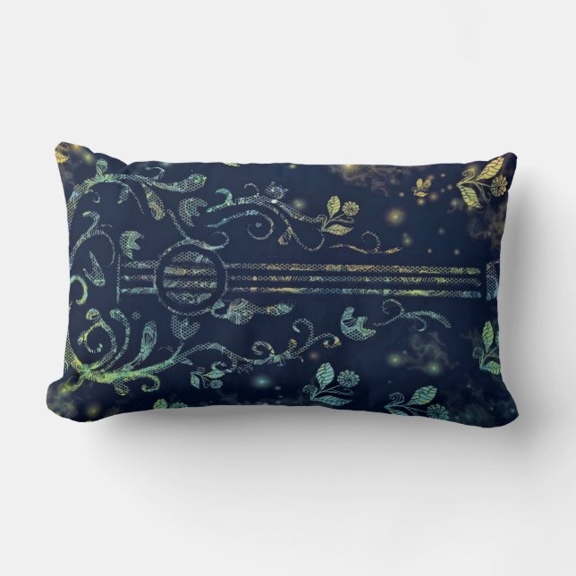 Flowers Guitar Lumbar Pillow (Front)