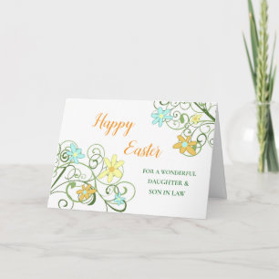 Flowers Happy Easter Daughter Son in Law Holiday Card