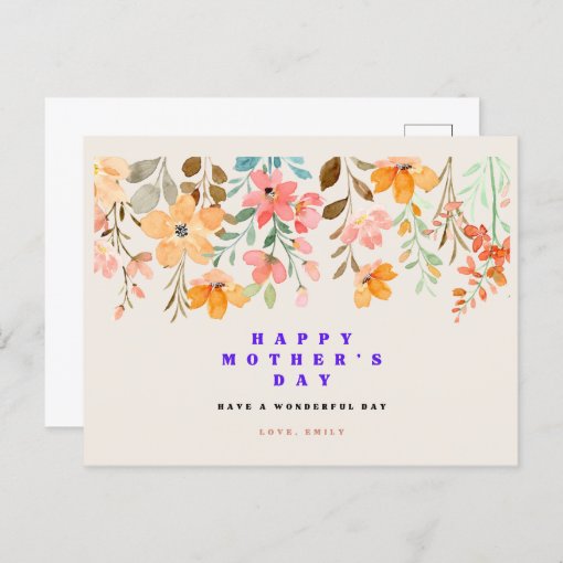 Flowers Happy Mothers Day Greeting Card | Zazzle