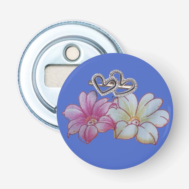 Flowers & heart  bottle opener (Front)