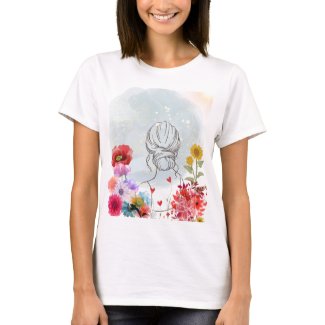 Flowers, Heart, Sun, Girl T-Shirt