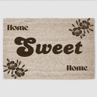 Flowers, home sweet homr fiber doormat