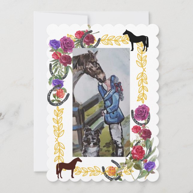 flowers & horse shoe graduation invitation (Front)