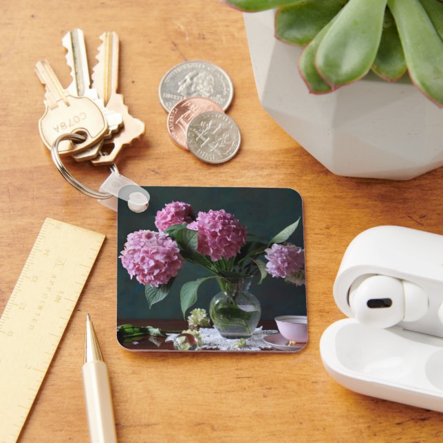Flowers | Hydrangeas in Vase Keychain (Desk)