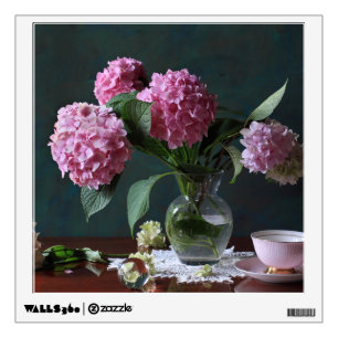 Flowers Hydrangeas in Vase Wall Decal