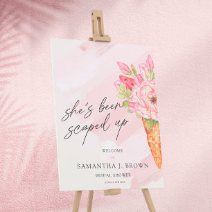 Flowers Ice Cream Chic Bridal Shower Welcome Sign