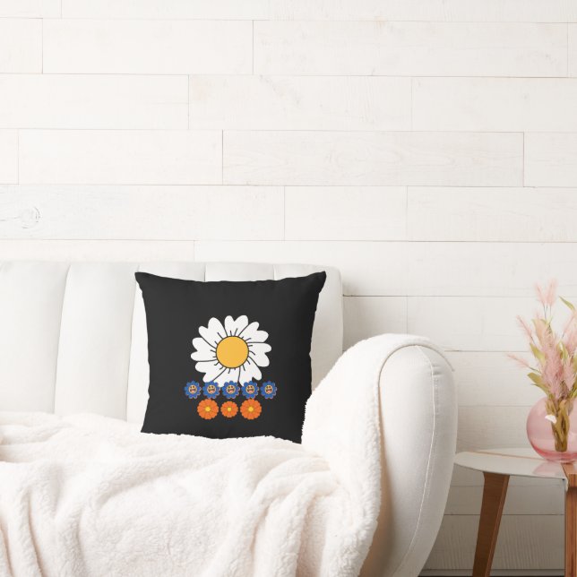 Flowers Illustration Throw Pillow (Couch)