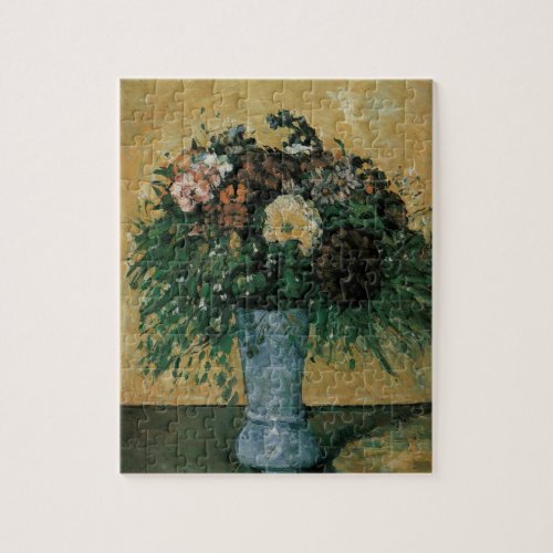 Flowers in a Blue Vase by Paul Cezanne Vintage Art Jigsaw Puzzle