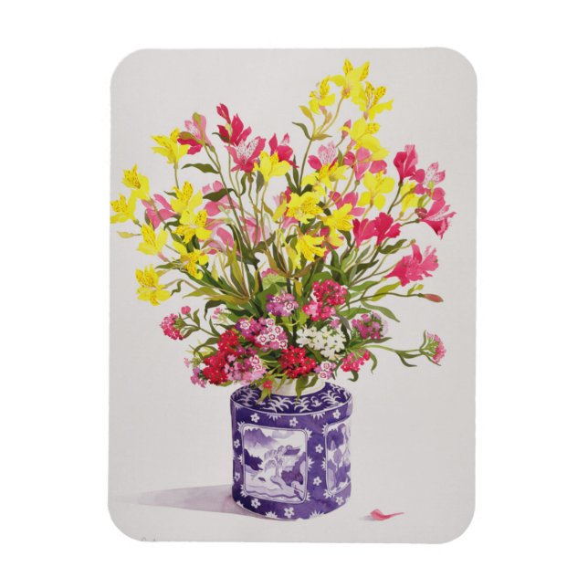 Flowers in a Chinese Jar Magnet (Vertical)