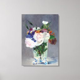 Flowers in a Crystal Vase Edouard Manet Fine Art Canvas Print