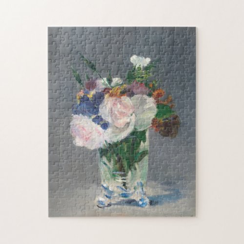 Flowers in a Crystal Vase Manet Impressionist Jigsaw Puzzle