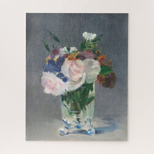 Flowers in a Crystal Vase Manet Impressionist Jigsaw Puzzle