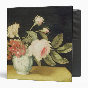 Flowers in a Delft Jar (oil on panel) Binder