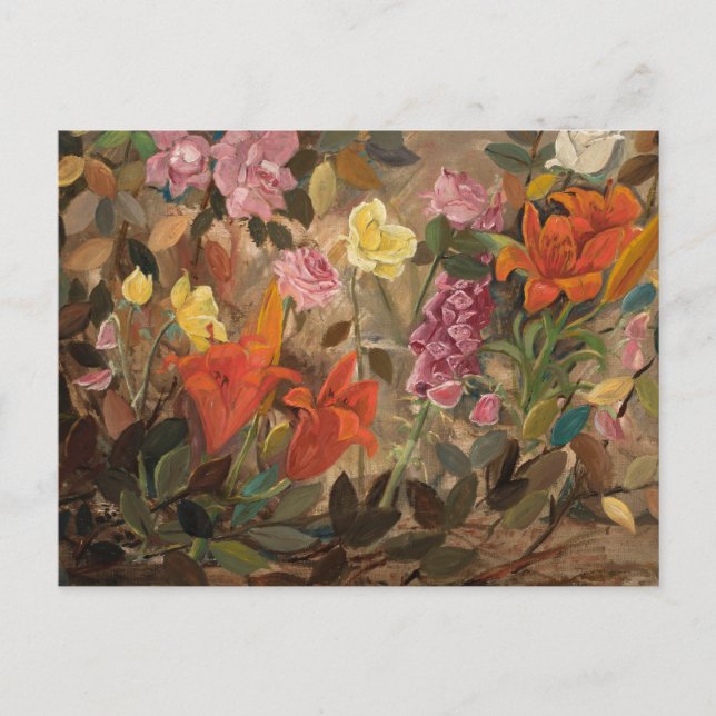 Flowers in a Garden | Tadeusz Makowski Postcard (Front)