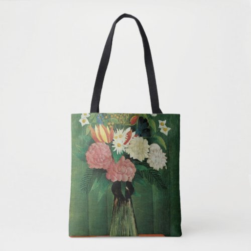 Flowers in a Green Vase Tote Bag