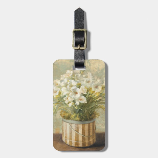 Flowers in a Hat Box Luggage Tag (Front Vertical)