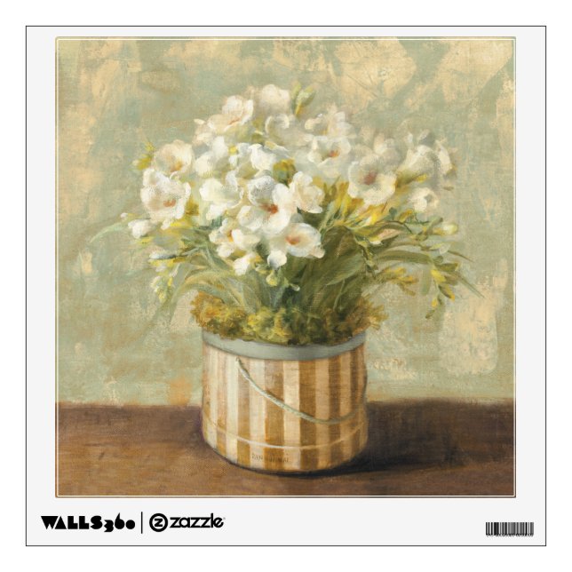 Flowers in a Hat Box Wall Sticker (Front)