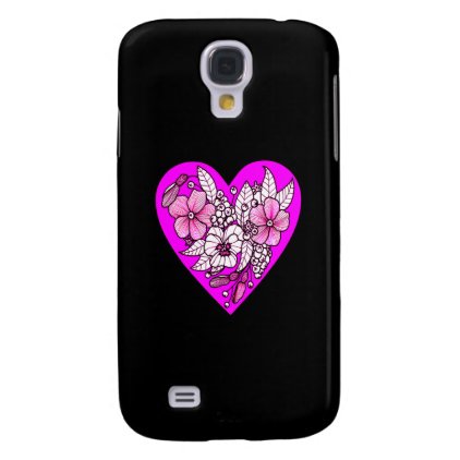 Flowers in a Heart Galaxy S4 Cover