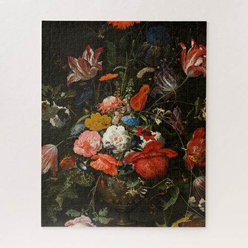 Flowers in a Metal Vase Abraham Mignon 1610 Jigsaw Puzzle