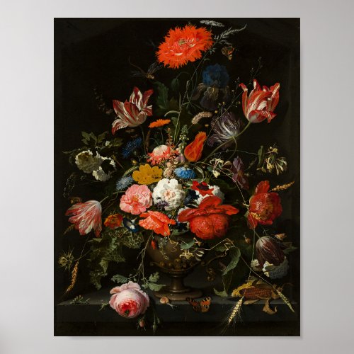 Flowers in a Metal Vase Abraham Mignon  Poster