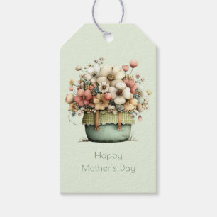 Flowers in a Pot Cozy Cute Mother's Day Gift Tags