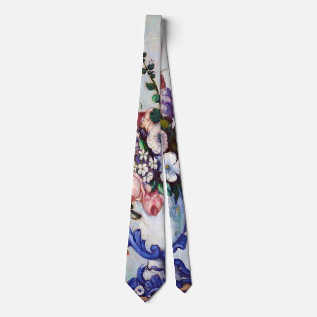 Flowers in a Rococo Vase, Paul Cezanne Neck Tie (Front)