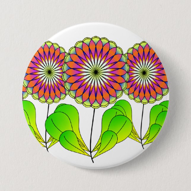 Flowers in a Row Button (Front)