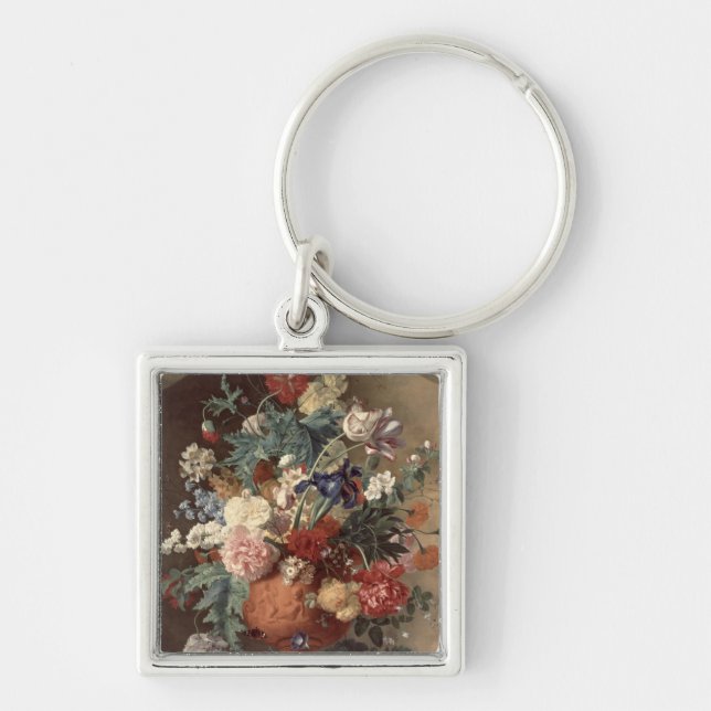 Flowers in a Terracotta Vase, 1736 Keychain (Front)