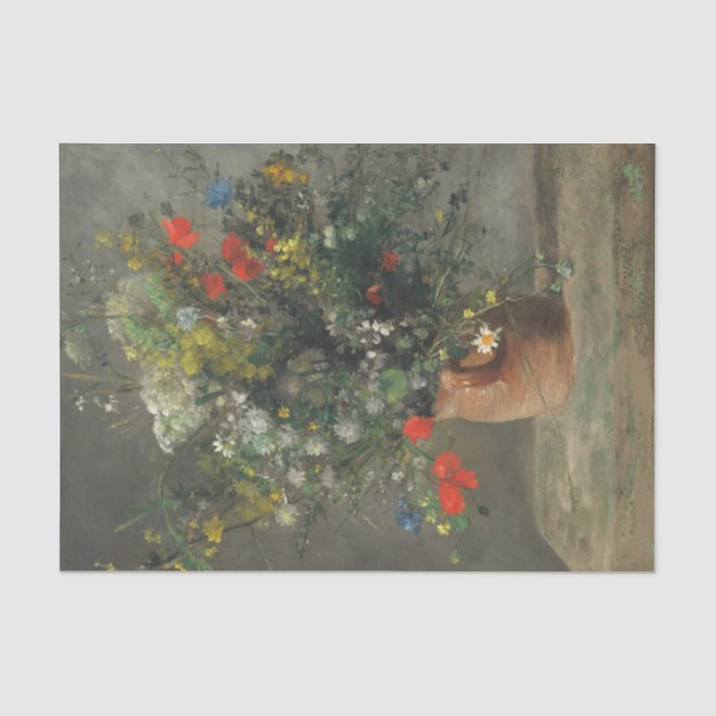 Flowers in a vase (2) by Auguste Renoir Tissue Paper (Front)