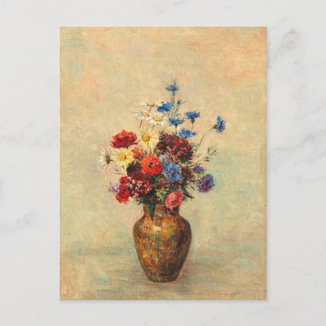 Flowers in a Vase by Odilon Redon Postcard (Front)