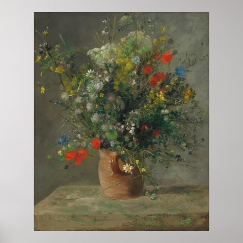 Flowers in a Vase by Renoir _ Beautiful Still Life Poster