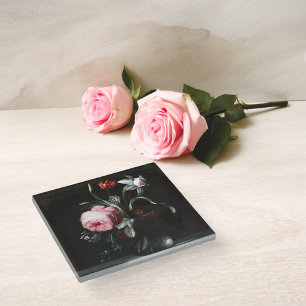 Flowers In A Vase by Verelst Glass Coaster