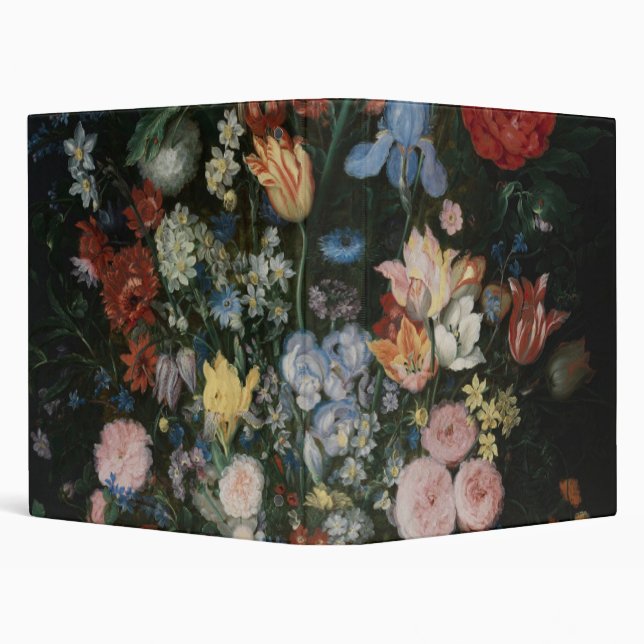 Flowers in a Vase - Jan Brueghel 3 Ring Binder (Background)