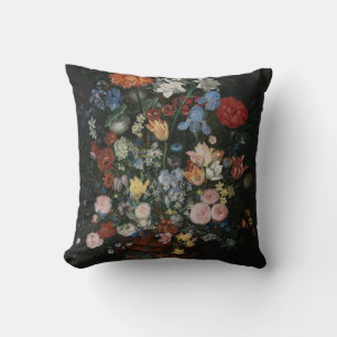 Flowers in a Vase - Jan Brueghel Throw Pillow