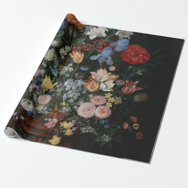 Flowers in a Vase - Jan Brueghel Wrapping Paper (Unrolled)